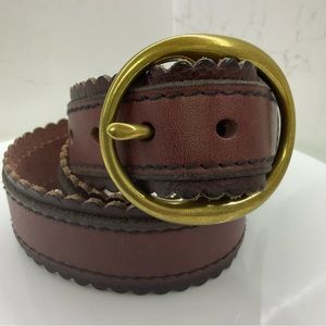 Lucky Brand leather brown belt with scalloped edges